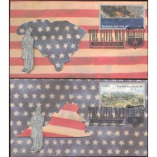 #4522-23 Civil War - 1861 3-D Laz FDC Set