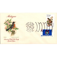 #1974 Michigan Birds - Flowers Combo APAS FDC