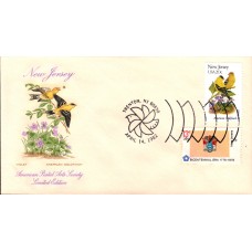 #1982 New Jersey Birds - Flowers Combo APAS FDC