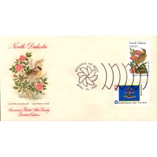 #1986 North Dakota Birds - Flowers Combo APAS FDC