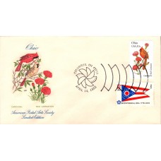 #1987 Ohio Birds - Flowers Combo APAS FDC