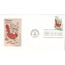 #1998 Virginia Birds - Flowers Andrews FDC