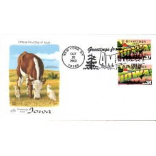 #3710 Greetings From Iowa Combo Artcraft FDC