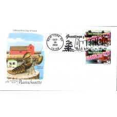 #3716 Greetings From Massachusetts Combo Artcraft FDC