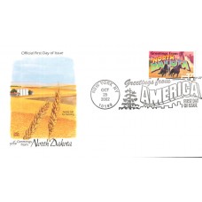 #3729 Greetings From North Dakota Artcraft FDC