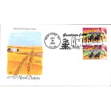 #3729 Greetings From North Dakota Combo Artcraft FDC