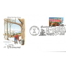 #3740 Greetings From Vermont Artcraft FDC