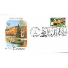 #3744 Greetings From Wisconsin Artcraft FDC