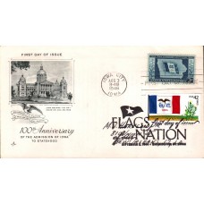 #4291 FOON: Iowa Flag Dual Artcraft FDC