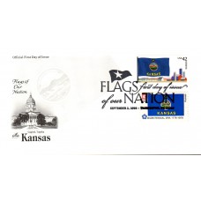 #4292 FOON: Kansas Flag Combo Artcraft FDC