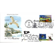 #4295 FOON: Maine Flag Dual Artcraft FDC