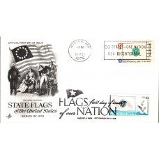 #4297 FOON: Massachusetts Flag Dual Artcraft FDC