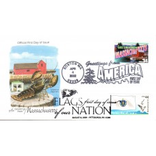 #4297 FOON: Massachusetts Flag Dual Artcraft FDC