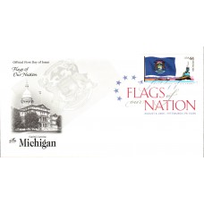 #4298 FOON: Michigan Flag Artcraft FDC