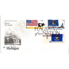 #4298 FOON: Michigan Flag Combo Artcraft FDC