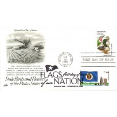 #4299 FOON: Minnesota Flag Dual Artcraft FDC