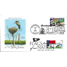 #4311 FOON: North Carolina Flag Dual Artcraft FDC