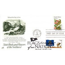 #4312 FOON: North Dakota Flag Dual Artcraft FDC