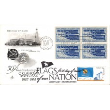 #4315 FOON: Oklahoma State Flag Dual Artcraft FDC