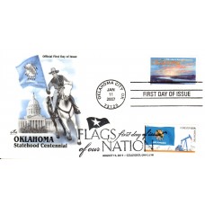 #4315 FOON: Oklahoma State Flag Dual Artcraft FDC