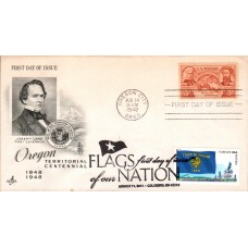 #4316 FOON: Oregon State Flag Dual Artcraft FDC