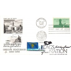 #4316 FOON: Oregon State Flag Dual Artcraft FDC