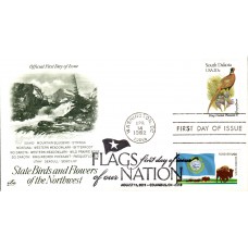 #4321 FOON: South Dakota State Flag Dual Artcraft FDC