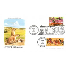 #5375 Kiowas Moving Camp Mural Dual Artcraft FDC