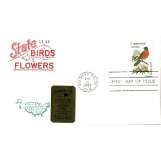 #1959 Connecticut Birds - Flowers Artopages FDC