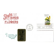 #1982 New Jersey Birds - Flowers Artopages FDC