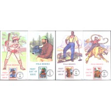 #3083-86 Folk Heroes Barre FDC Set