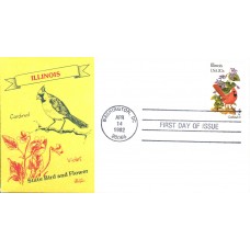 #1965 Illinois Birds - Flowers Bazaar FDC