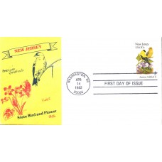 #1982 New Jersey Birds - Flowers Bazaar FDC