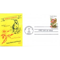 #1986 North Dakota Birds - Flowers Bazaar FDC