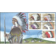 #2501-05 Indian Headdresses Beller FDC