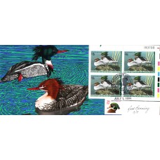 #RW61 Red-Breasted Mergansers Plate Benning FDC