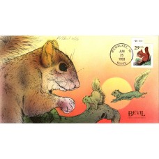 #2489 Red Squirrel Plate Bevil FDC