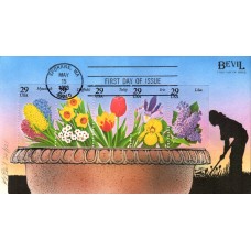 #2760-64 Spring Garden Flowers Bevil FDC