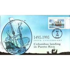 #2805 Columbus at Puerto Rico Plate Bevil FDC