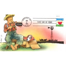 #2813 Love - Sunrise Plate Bevil FDC