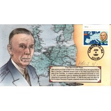 #3141 The Marshall Plan Plate Bevil FDC