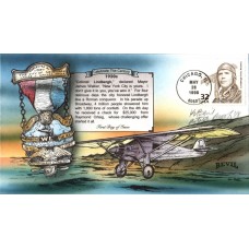 #3184m Lindbergh Flies Atlantic Artist Proof Bevil FDC