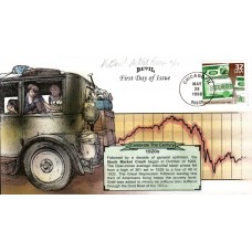 #3184o Stock Market Crash Artist Proof Bevil FDC