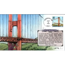 #3185l Golden Gate Bridge Bevil FDC