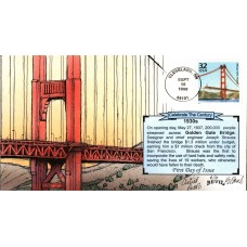 #3185l Golden Gate Bridge Artist Proof Bevil FDC