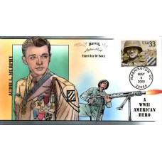 #3396 Audie Murphy Artist Proof Bevil FDC