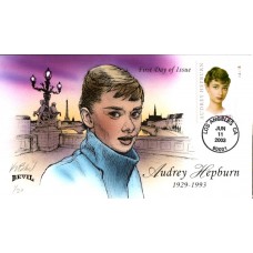 #3786 Audrey Hepburn Plate Bevil FDC