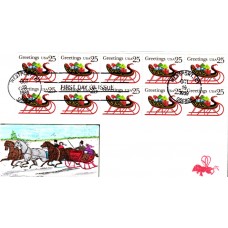 #2429 Christmas Sleigh B Line FDC