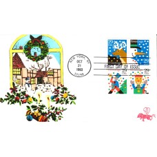 #2791-94 Christmas Designs B Line FDC