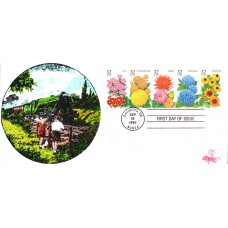 #2993-97 Fall Garden Flowers B Line FDC